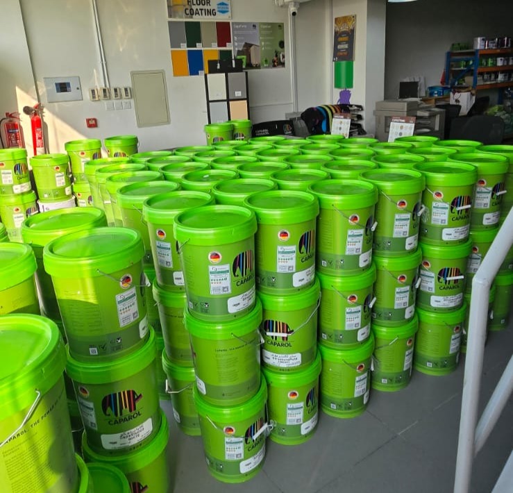 Titan Core showroom stocked with Caparol paints